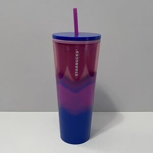 Starbucks coffee (NEW) Pink/purple wave ombré Venti tumbler cold cup